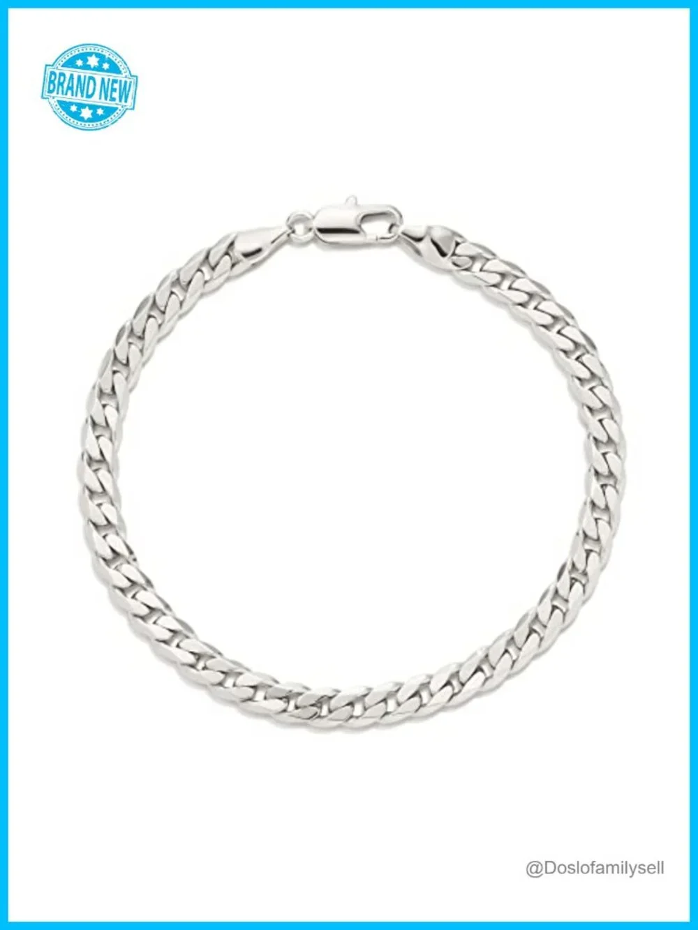 Silver Plated Curb Chain Bracelet 7.5